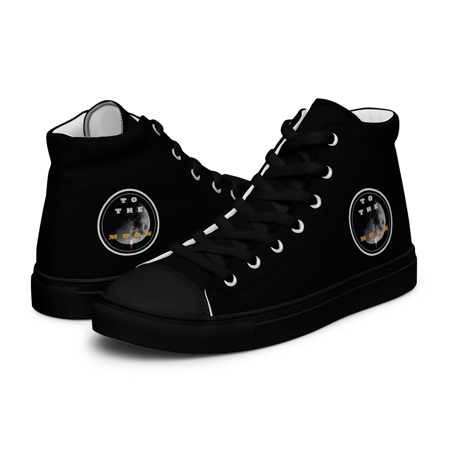 To The Moon – High-Top Canvas Shoes
