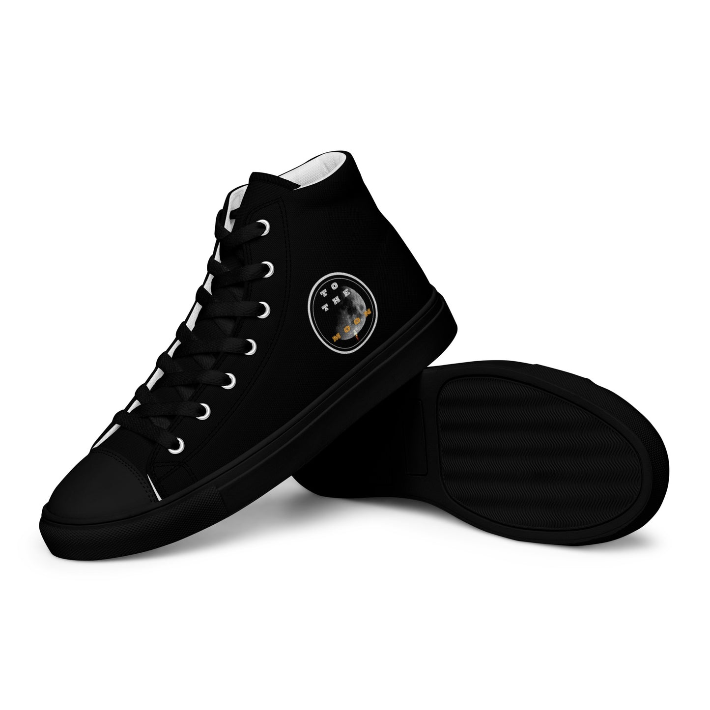 To The Moon – High-Top Canvas Shoes