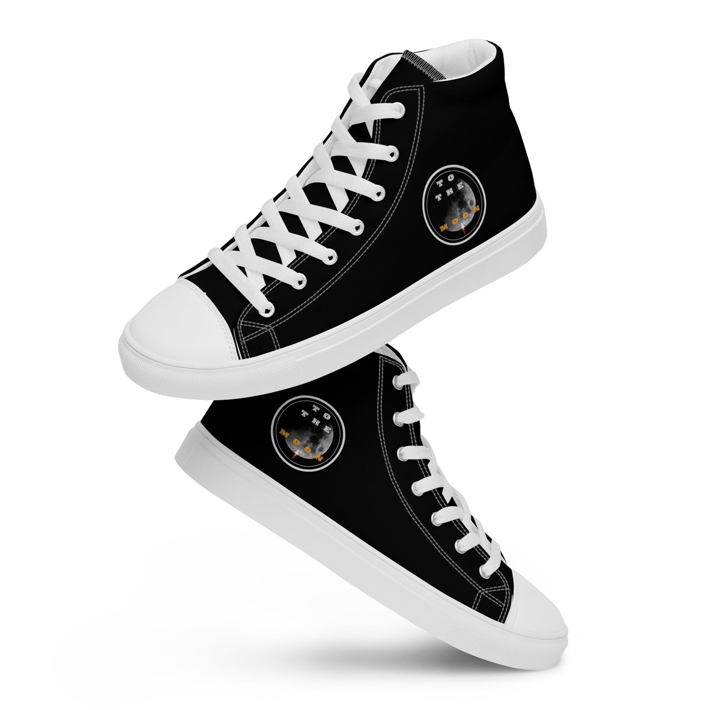 To The Moon – High-Top Canvas Shoes