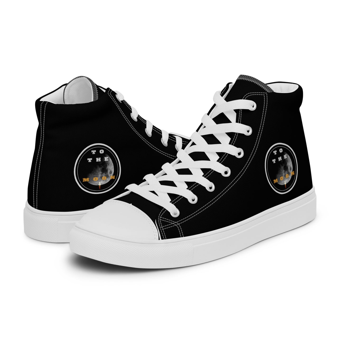 To The Moon – High-Top Canvas Shoes