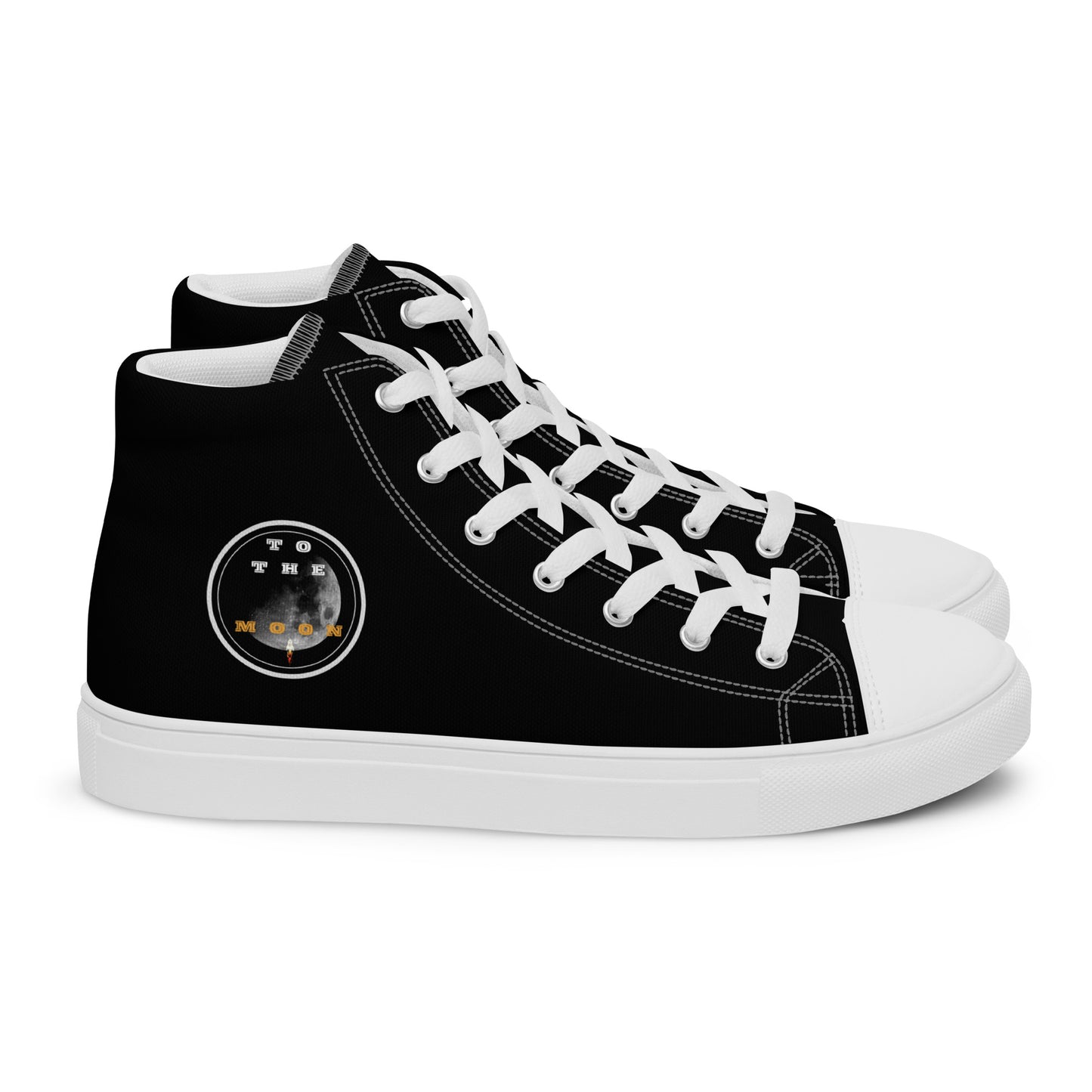 To The Moon – High-Top Canvas Shoes